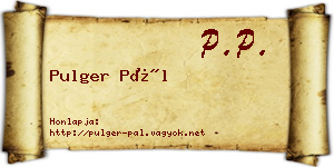Pulger Pál névjegykártya